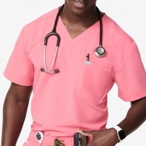 Men’s Figs Neon Pink Leon Top/Tansen Jogger - Large